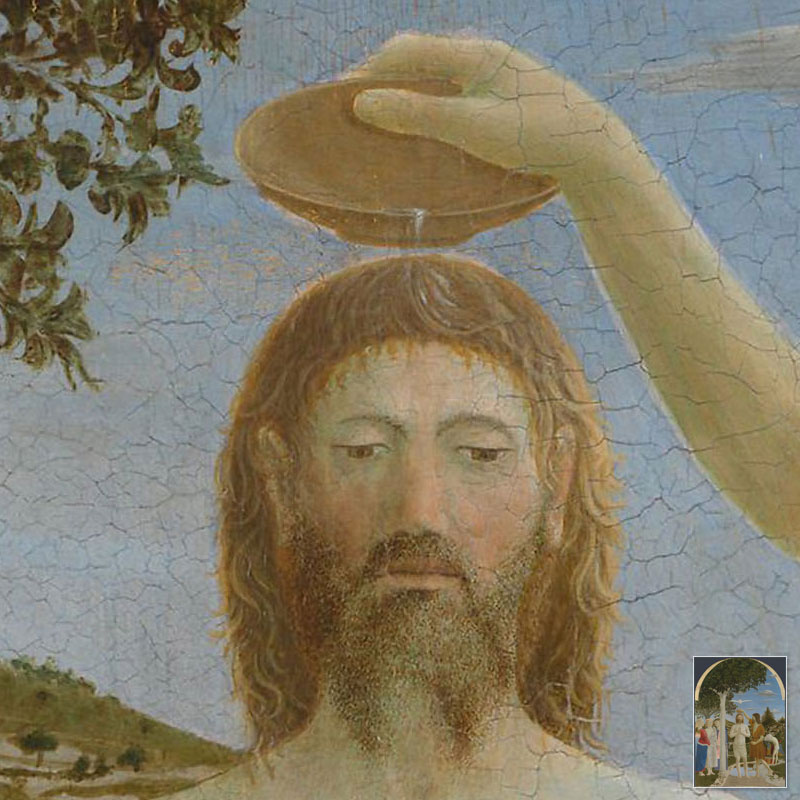 皮耶罗德拉弗朗切斯卡《耶稣受洗图》宗教绘画欣赏