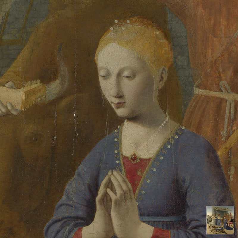 蛋彩画《耶稣诞生》画家弗朗切斯卡高清作品欣赏