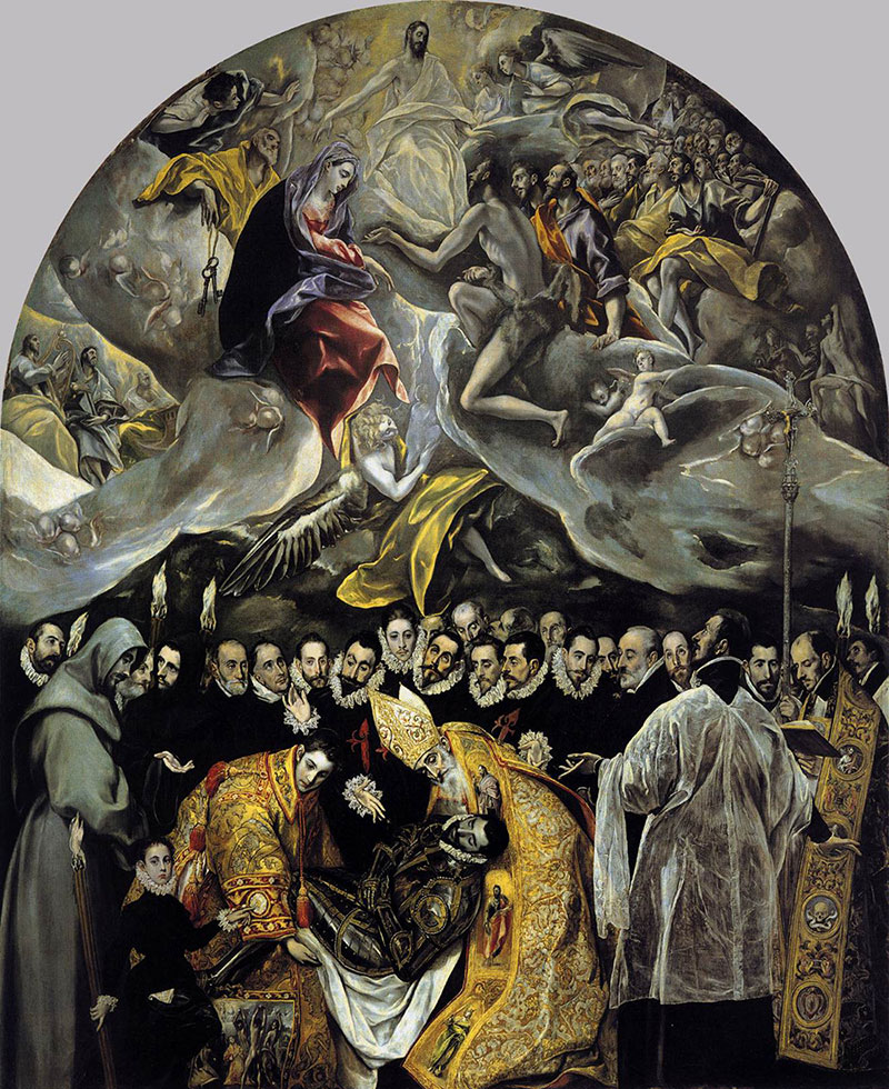 埃尔·格列柯（El Greco）高清油画作品《奥尔加斯伯爵的葬礼 The Burial of the Count of Orgaz》