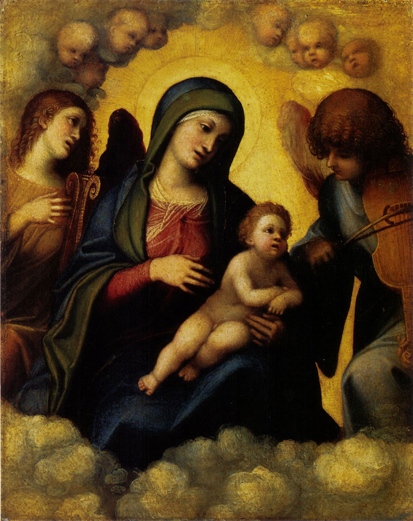 柯勒乔（Correggio）高清作品《Madonna and Child with Angels》