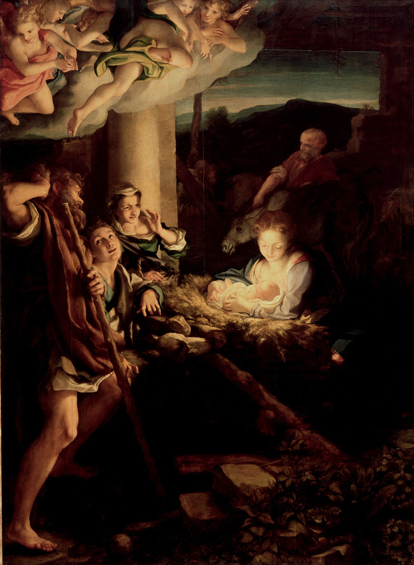 柯勒乔（Correggio）高清作品《Adoration of the Shepherds (The Holy Night)》