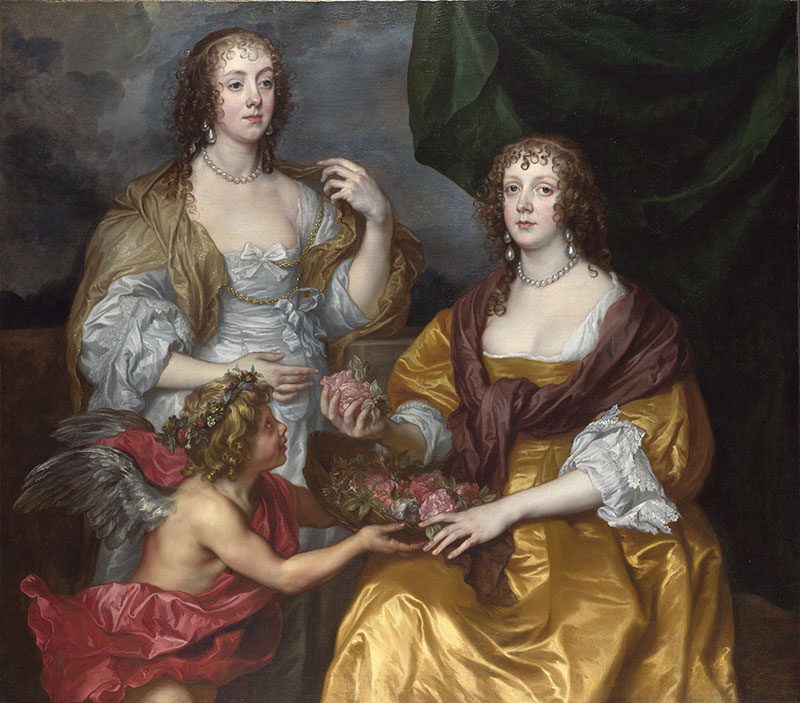 安东尼· 凡· 戴克高清作品《Lady Elizabeth Thimbleby and Dorothy, Viscountess Andover》