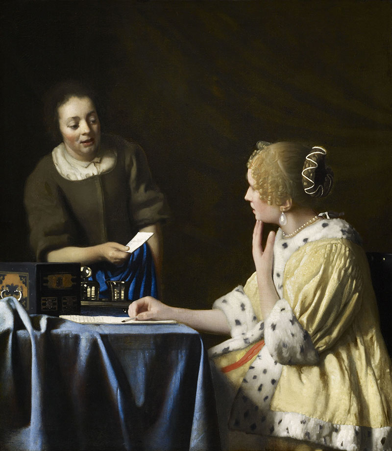 Mistress and Maid (Lady with Her Maidservant Holding a Lette)