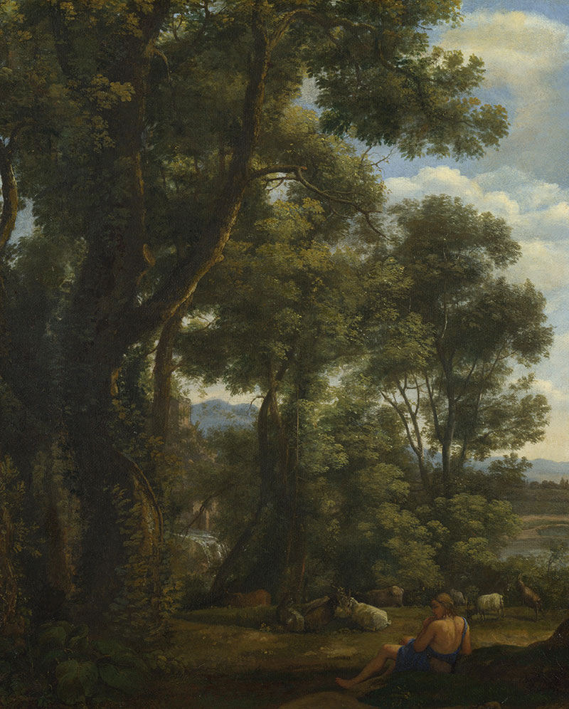 Landscape with Goatherd 与牧羊人的风景 1636年，布面油彩