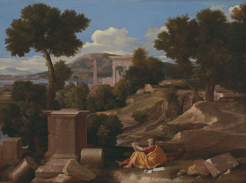 Landscape with St. James in Patmos 
1640年，宗教画，布面油画
收藏于：Art Institute of Chicago, Chicago, IL, US