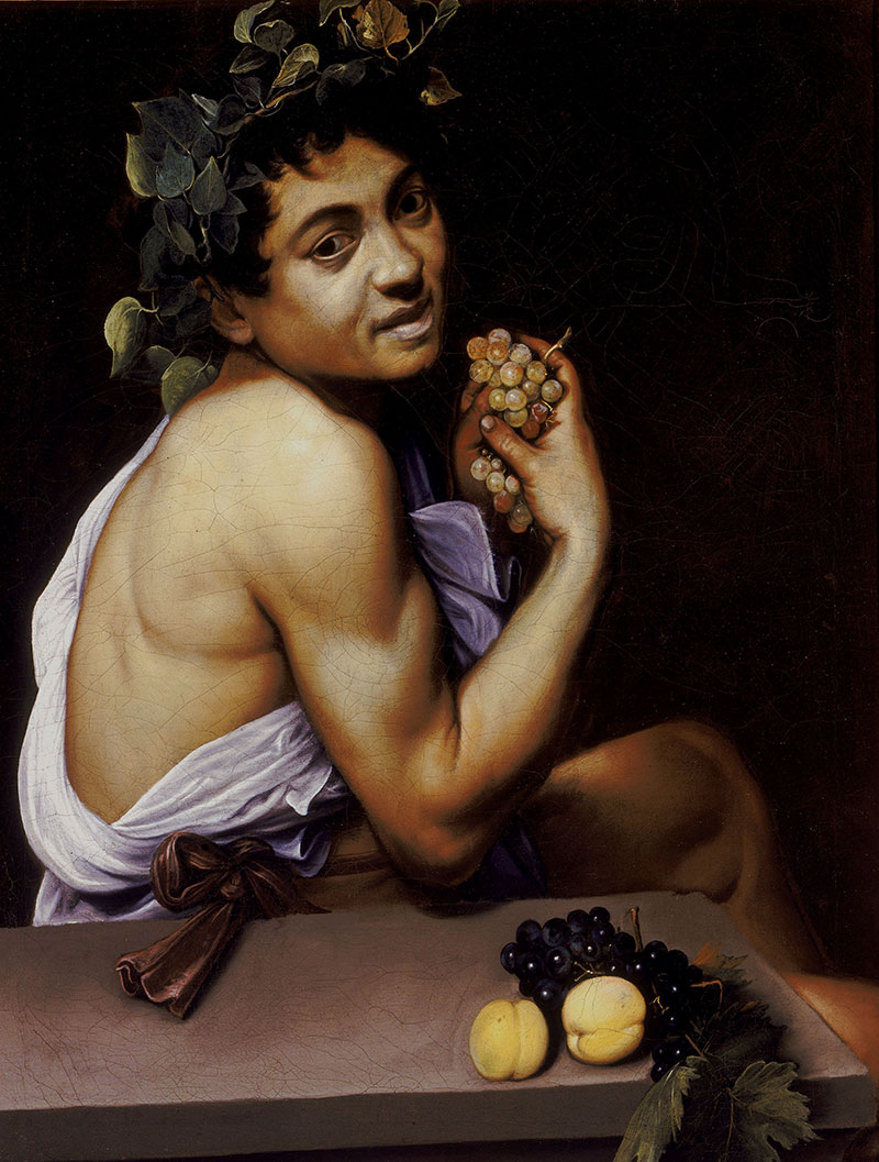 年轻生病的酒神 - Young Sick Bacchus
1593年，神话画，布面油画，67 x 53 cm