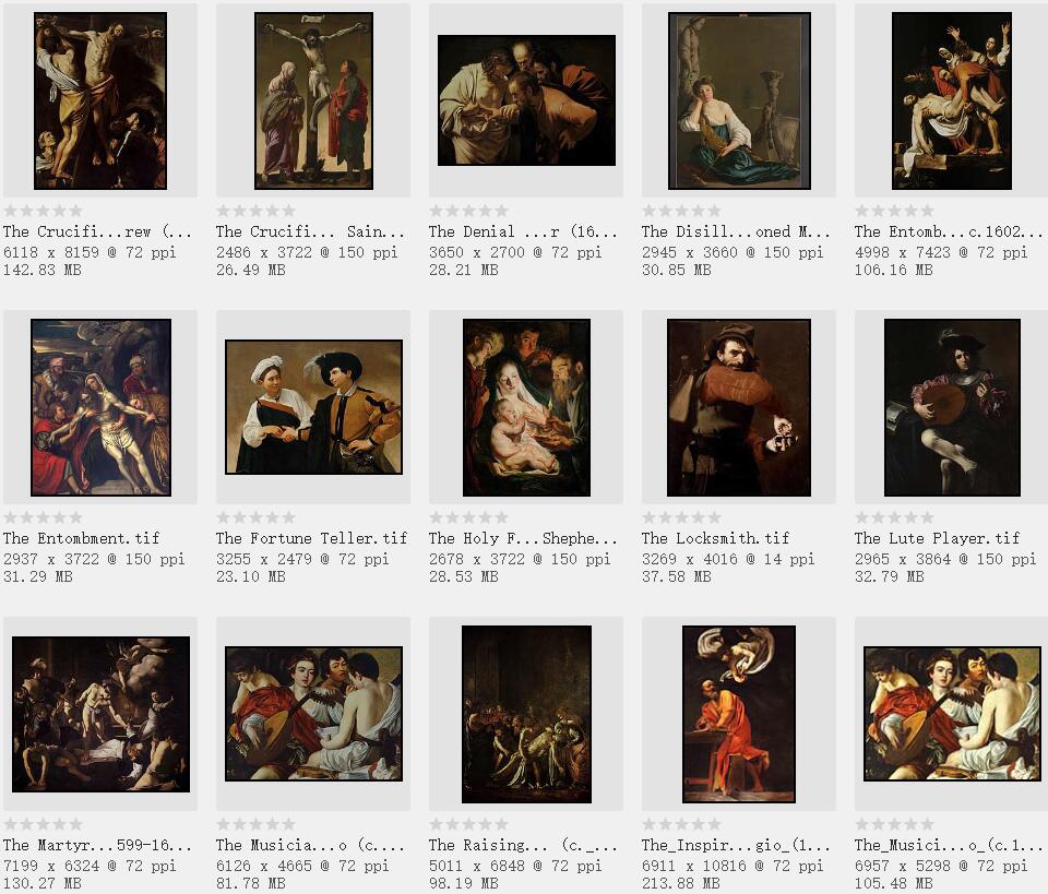 意大利画家：米开朗基罗·梅里西·达·卡拉瓦乔 高清油画作品欣赏
