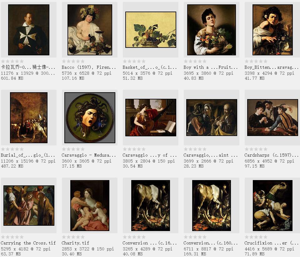 意大利画家：米开朗基罗·梅里西·达·卡拉瓦乔 高清油画作品欣赏