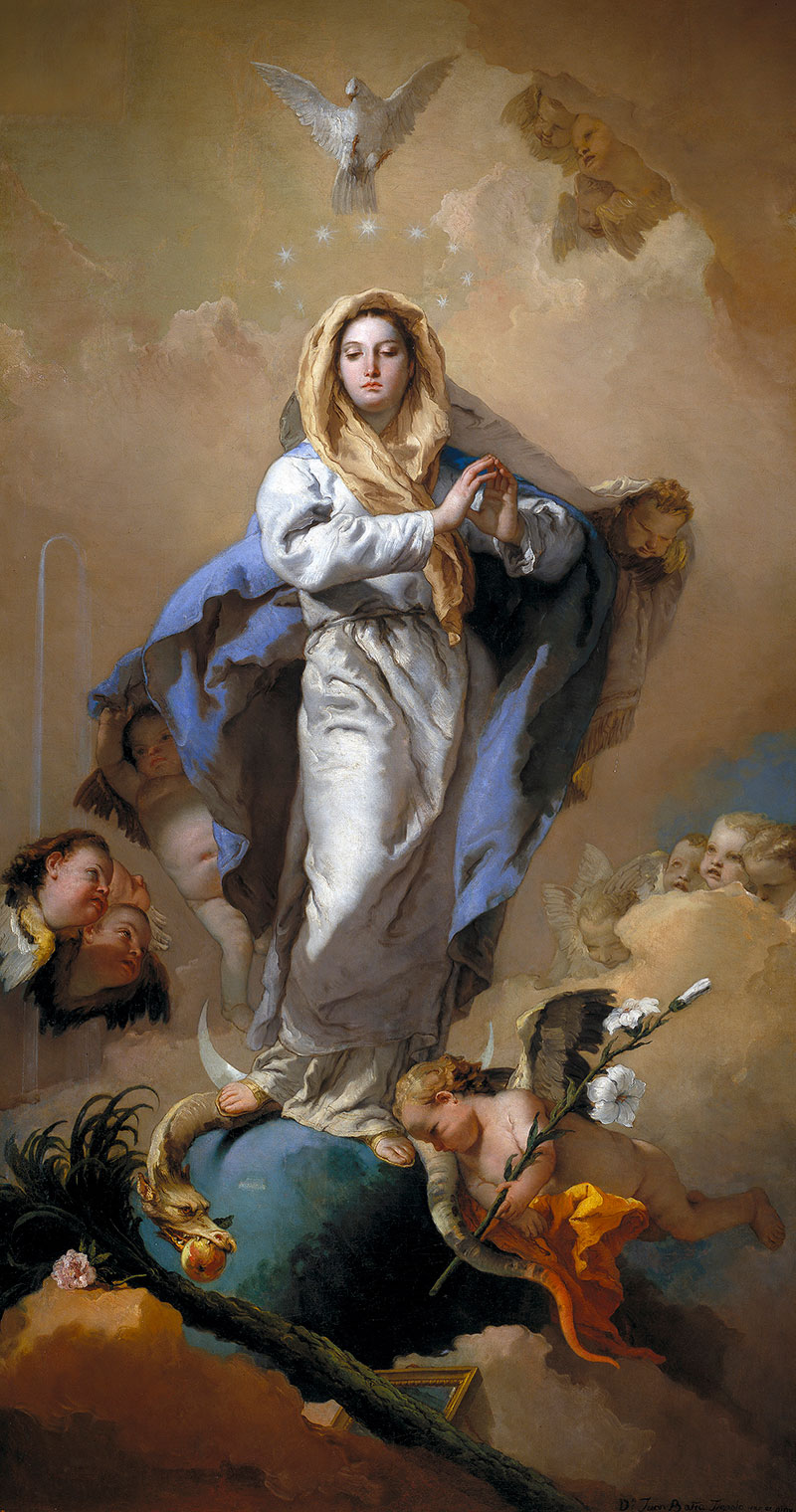 圣母怀胎 - The Immaculate Conception
1768年，宗教画，布面油画，281 x 155 cm
收藏于：Museo del Prado, Madrid, Spain