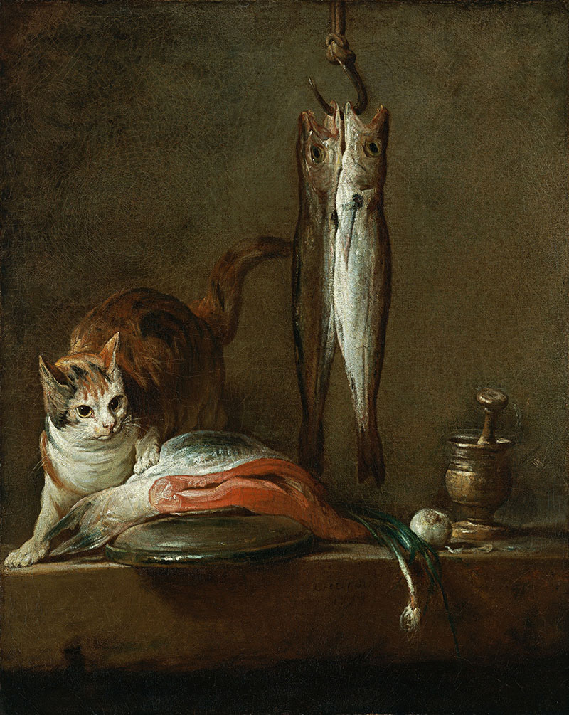 猫与鱼的静物 - Still Life with Cat and Fish
1728年，静物，布面油画