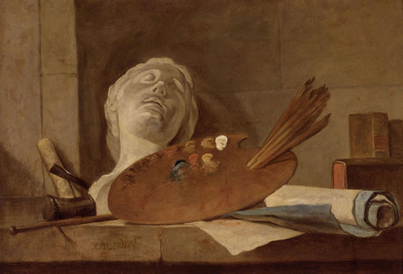 绘画与雕塑的属性 - The Attributes of Painting and Sculpture
1728年，静物，布面油画