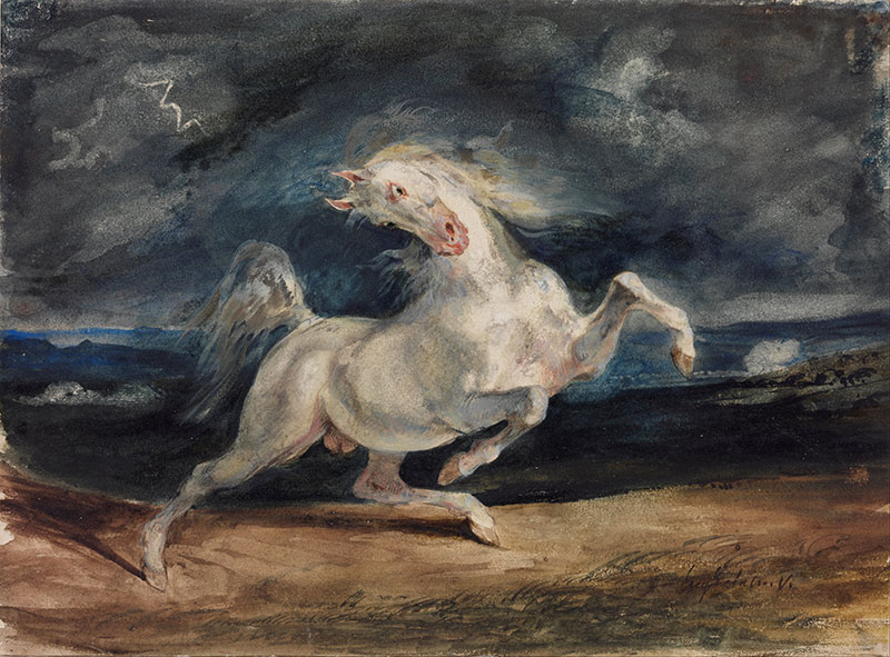 Horse Frightened by a Storm
1824年，动物画，水彩画