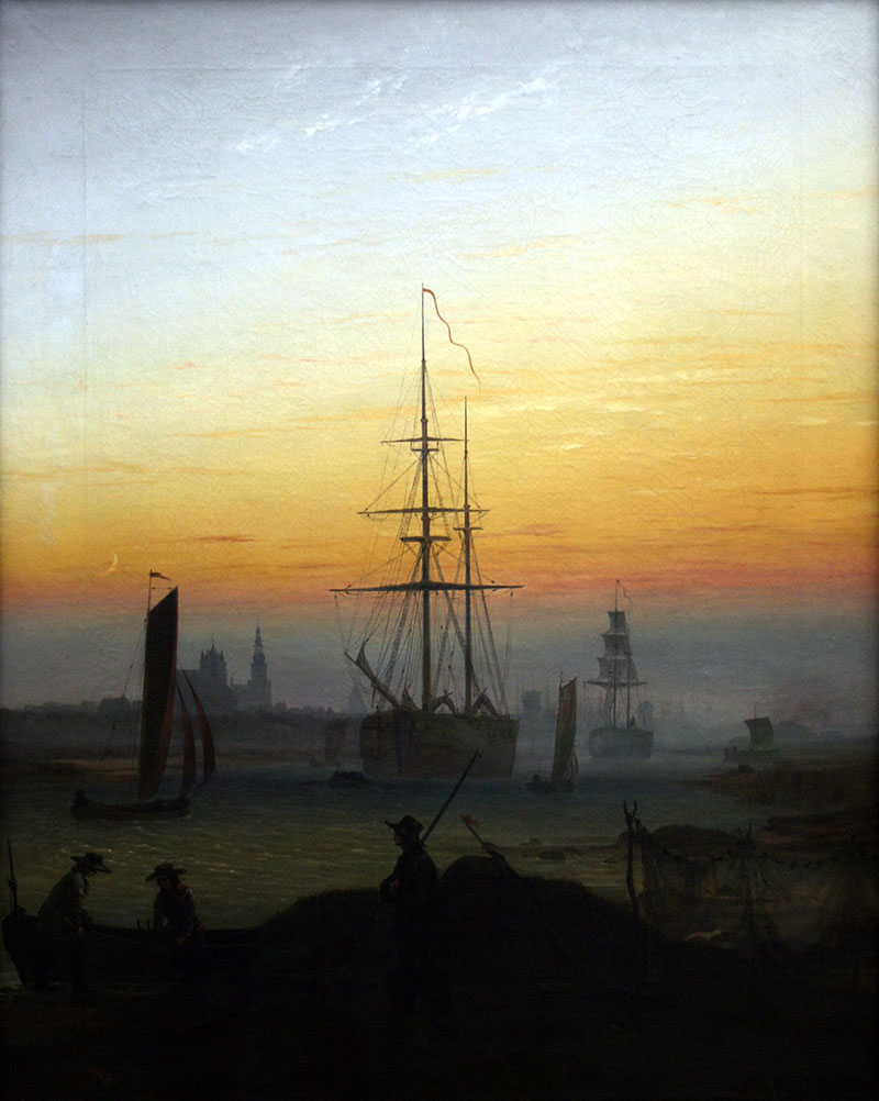 Ships at the port of Greifswald
1810年，风景画