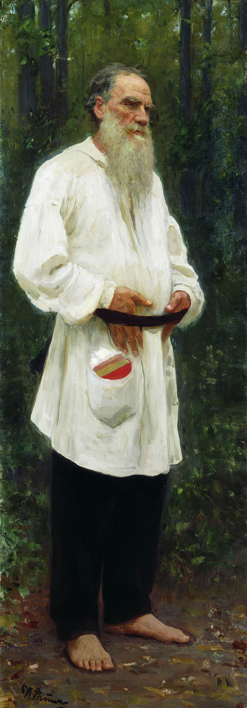 油画 | 赤着脚的托尔斯泰 – Leo Tolstoy barefoot